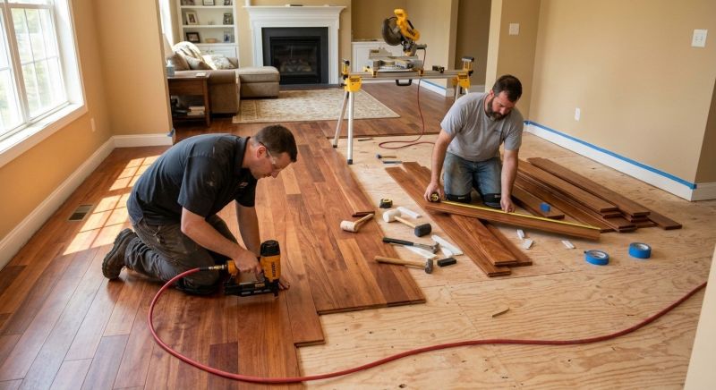 Cherry Floor Installation in Rancho Santa Fe, CA