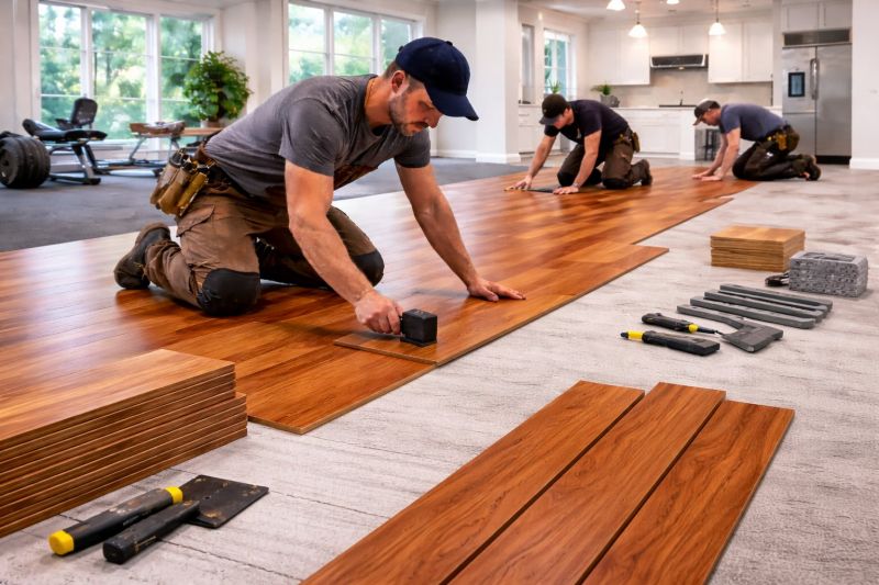 Cherry Floor Installation in San Marcos, CA